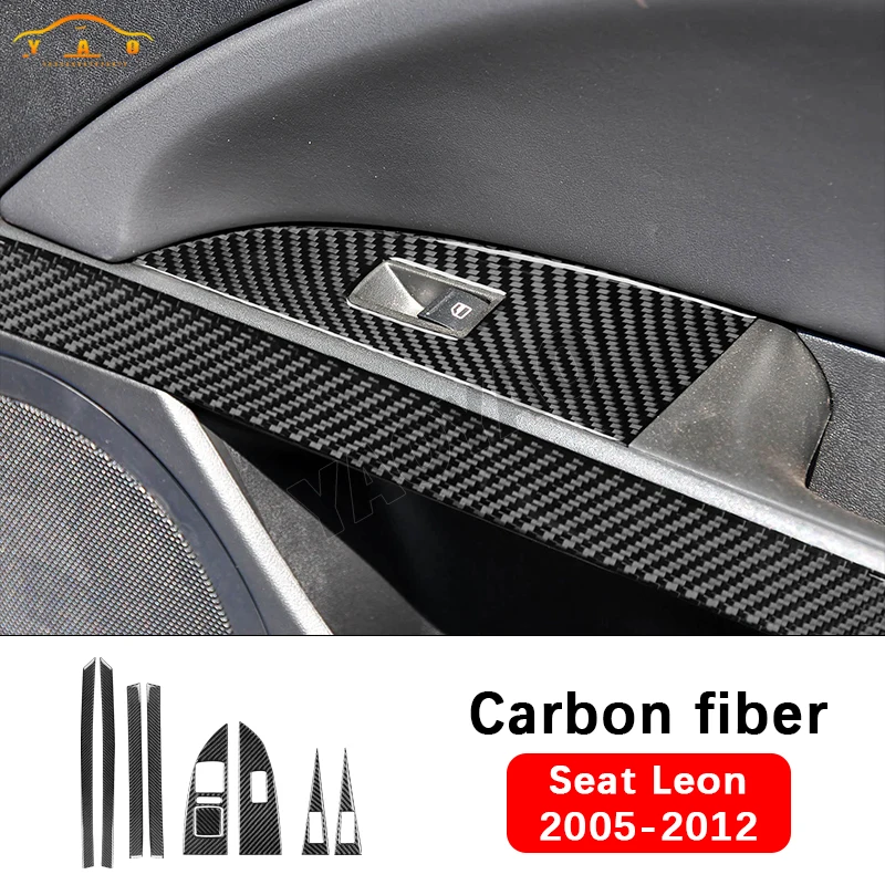 

Car Sticker For SEAT Leon 2005 2006 2007 2008 2009-2012 Car Inner Door 4-Door Window Button Panel Accessories