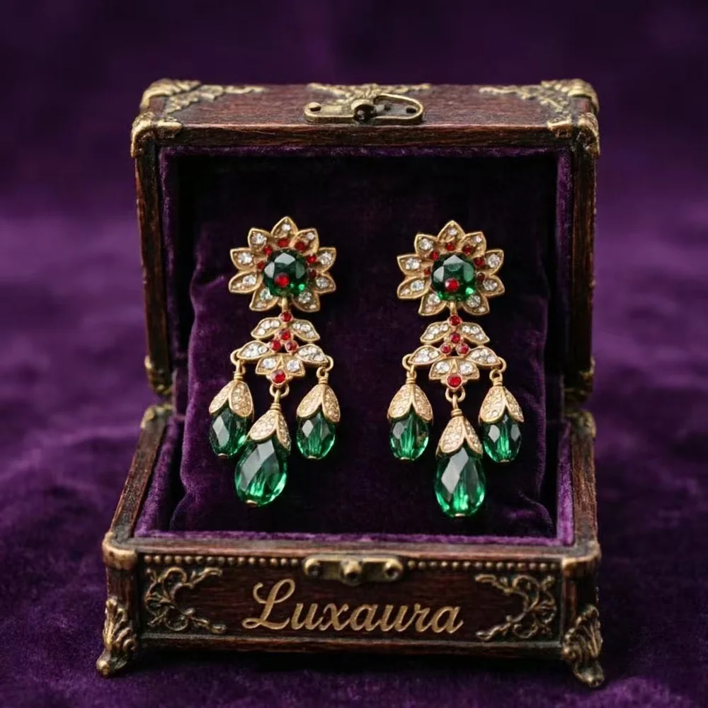 

Vintage jewelry fashion classic geometric earring design paired with bohemian style female earrings