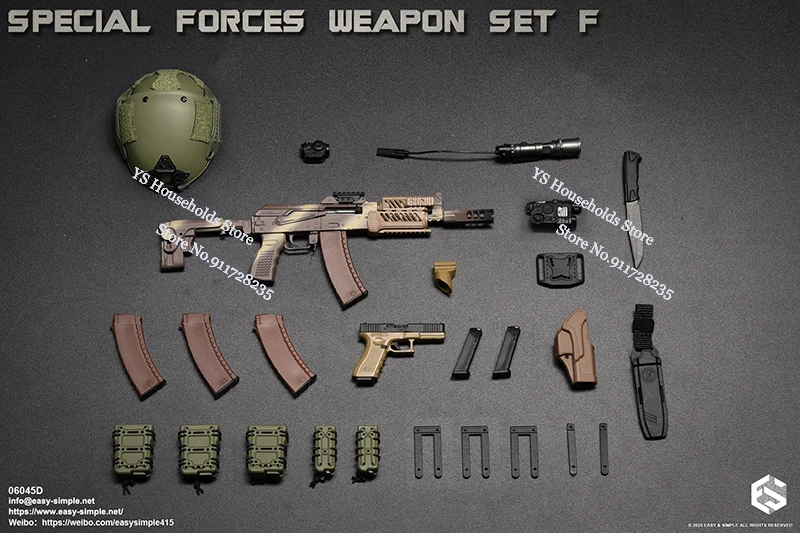 Easy&Simple ES 06045 1/6 Militarny Model Broni Specjalnej AK, Zestaw Akcesoriów do Figurki Akcji 12-calowej, Dekoracja Sceny