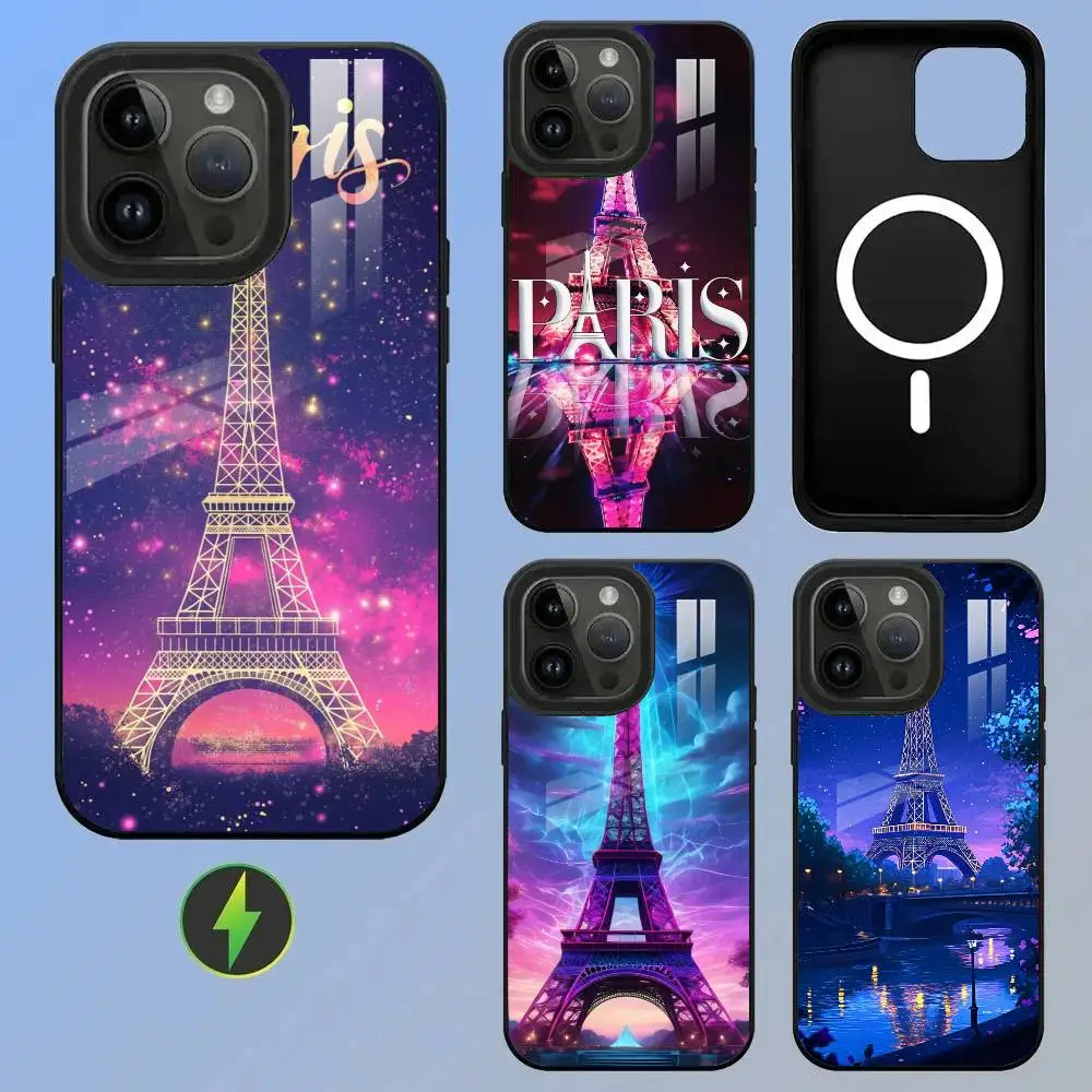 

Paris Luxury Glass-textured Printed Phone Case For iPhone 11/12/13/14/15/16/17 Plus, Pro, Pro Max & Air