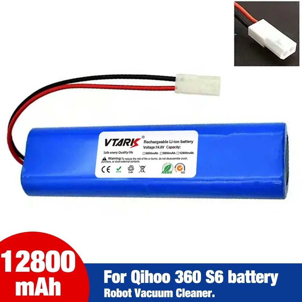 

100% New 14.4V 12800mAh 9800mAh 6800mAh Original Battery Pack Used for The Qihoo 360 S6 Robot Vacuum Cleaner of Components