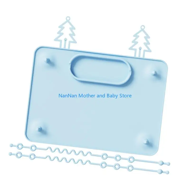 Placemat forte do silicone da base da sução para a bandeja do alimento crianças com correia levando