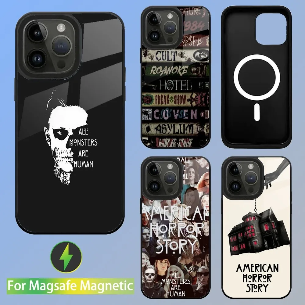 A-AHS-S A-American H-Horror S-Story Phone Case For iPhone 16,15,14,13,12,11,Plus,Pro,Max Mini Magsafe Magnetic Wireless Charging