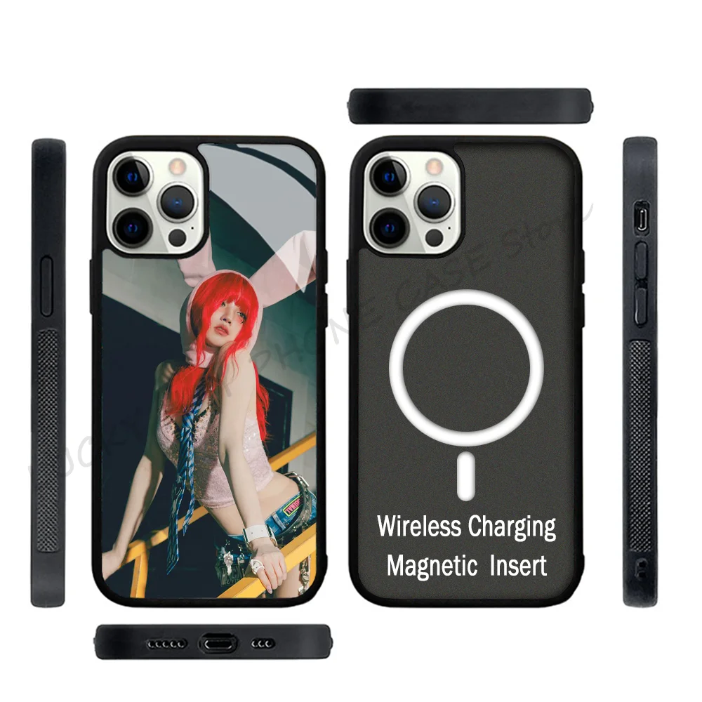 Kpop G-gidle Song Yuqi Phone Case Strong Magnetic for IPhone 15 14 13 Pro Max 11 12 Mini Alex Mirror TPU Shell