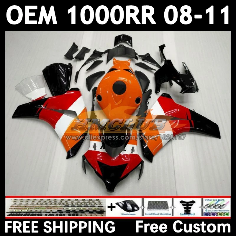 Repsol Orange OEM Fairing For HONDA CBR1000 CBR 1000 RR CC 1000RR 77No.2 CBR1000RR 08 09 10 11 2008 2009 2010 2011 Injection Kit