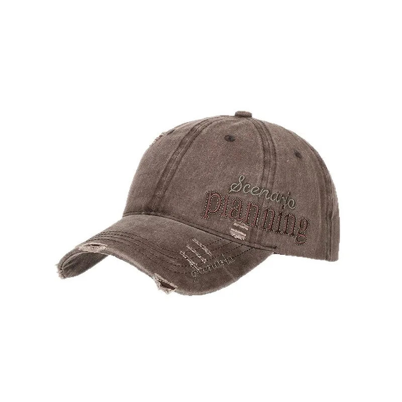 American Vintage Distressed Ripped Baseball Cap, Large Size Hat for Outdoor Sports Casual Wear
