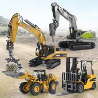 Alloy Simulation Engineering Vehicle Set Diecast 1/50 Children Boy Toy Gift Construction Car Model Excavator Mixer Dump Crane