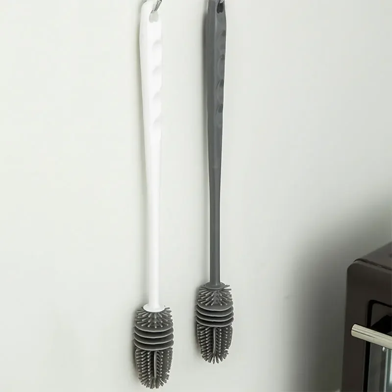 Long Handle Silicone Milk Bottle Glass Bottle Cleaning Brush Multifunction Cup Mouth Scrubber Household Cleaning Tool