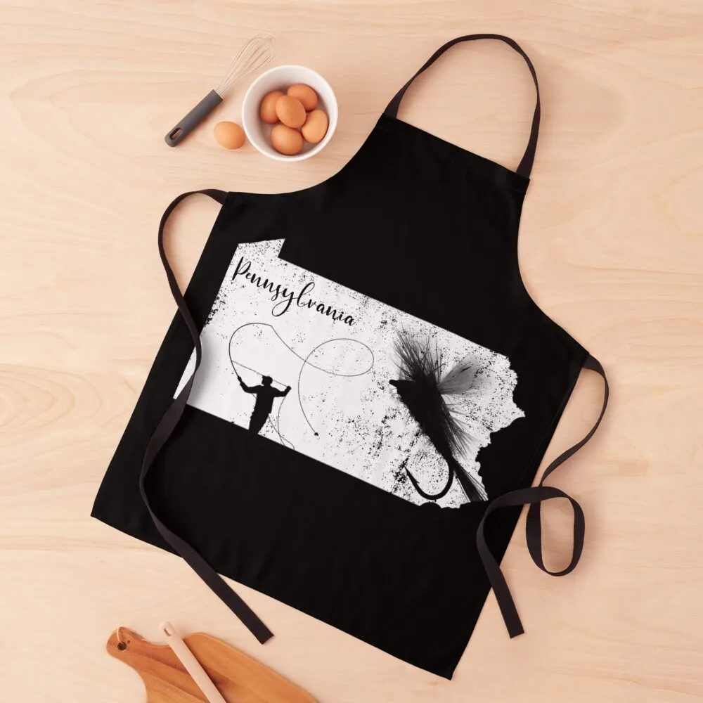 

Pennsylvania fly fishing Brook Trout Distressed Apron Korean For Women For Man For Girl Apron