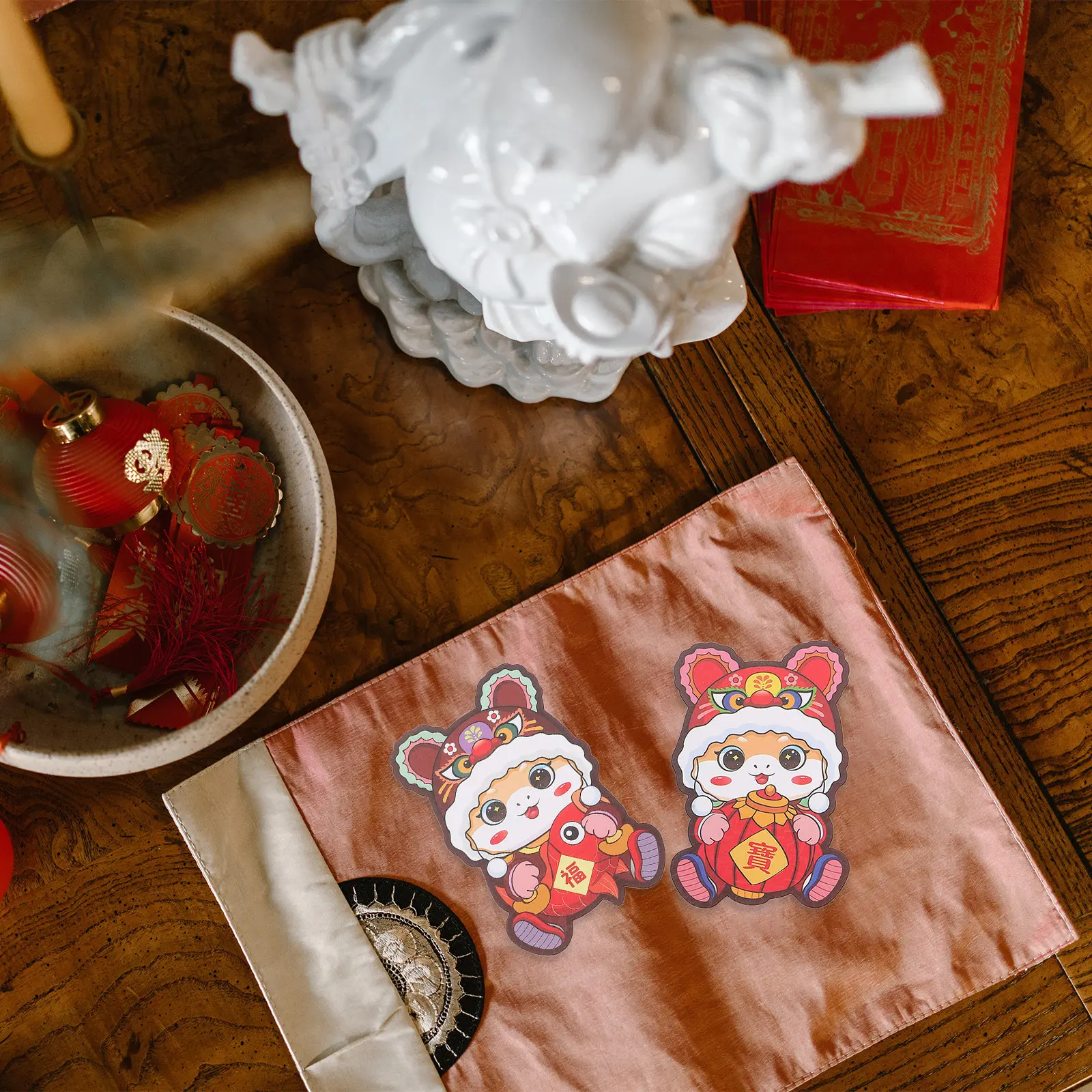 30Pcs 2025 Snake Year Red Envelopes Cartoon Design Large Capacity Sturdy Paper Red Packets for Cash Chinese New Year Festive