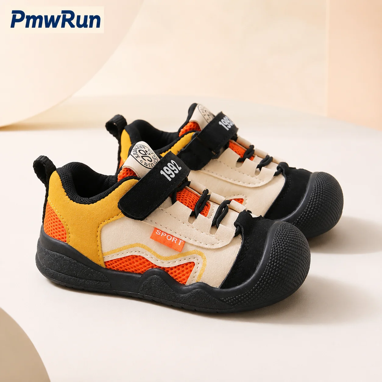 

PU Leather Sport Shoes For Children Trend Fashion Kid's Sneakers Ergonomics Anti-slippery Boy's Girl's Running Footwear