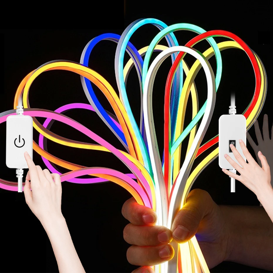 

DC12V LED Neon Light Dimmable Warm White/Red/Green/Blue/Pink/Yellow Led Neon Strip Waterproof Diy Home Room Decor Lighting