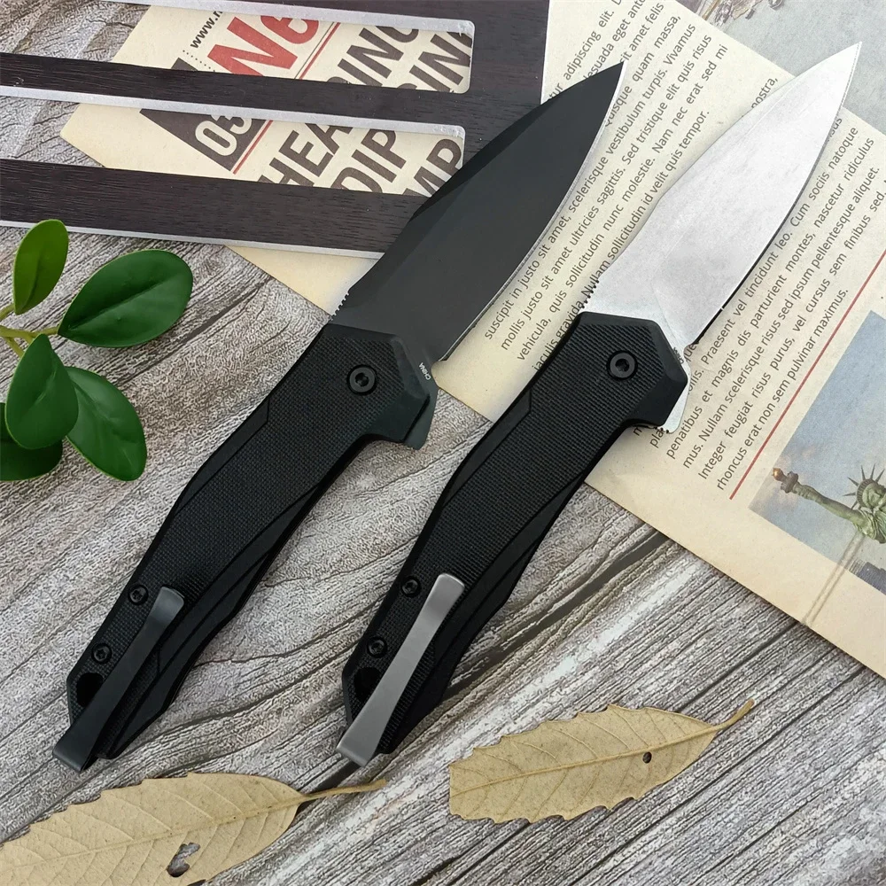 KS 2041 Flipper Knife D2 Spearpoint Blade Nylon Fiberglass Handle Outdoor Tactical Knife Hiking Survival Hunting Camping Tools