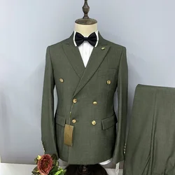 H187 Men's suit suit double breasted wedding business slim suit for men