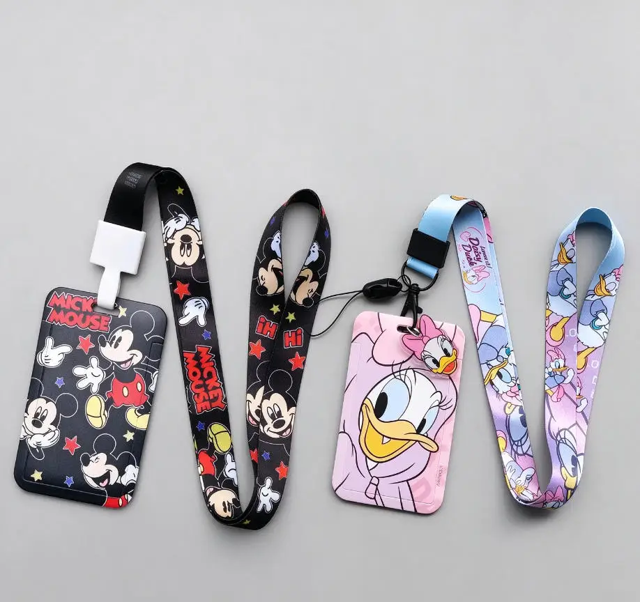 Disney Mickey stitch card holders, ID card pendant, Student card holder, Access control pendant,Work ID，lanyard，school,office