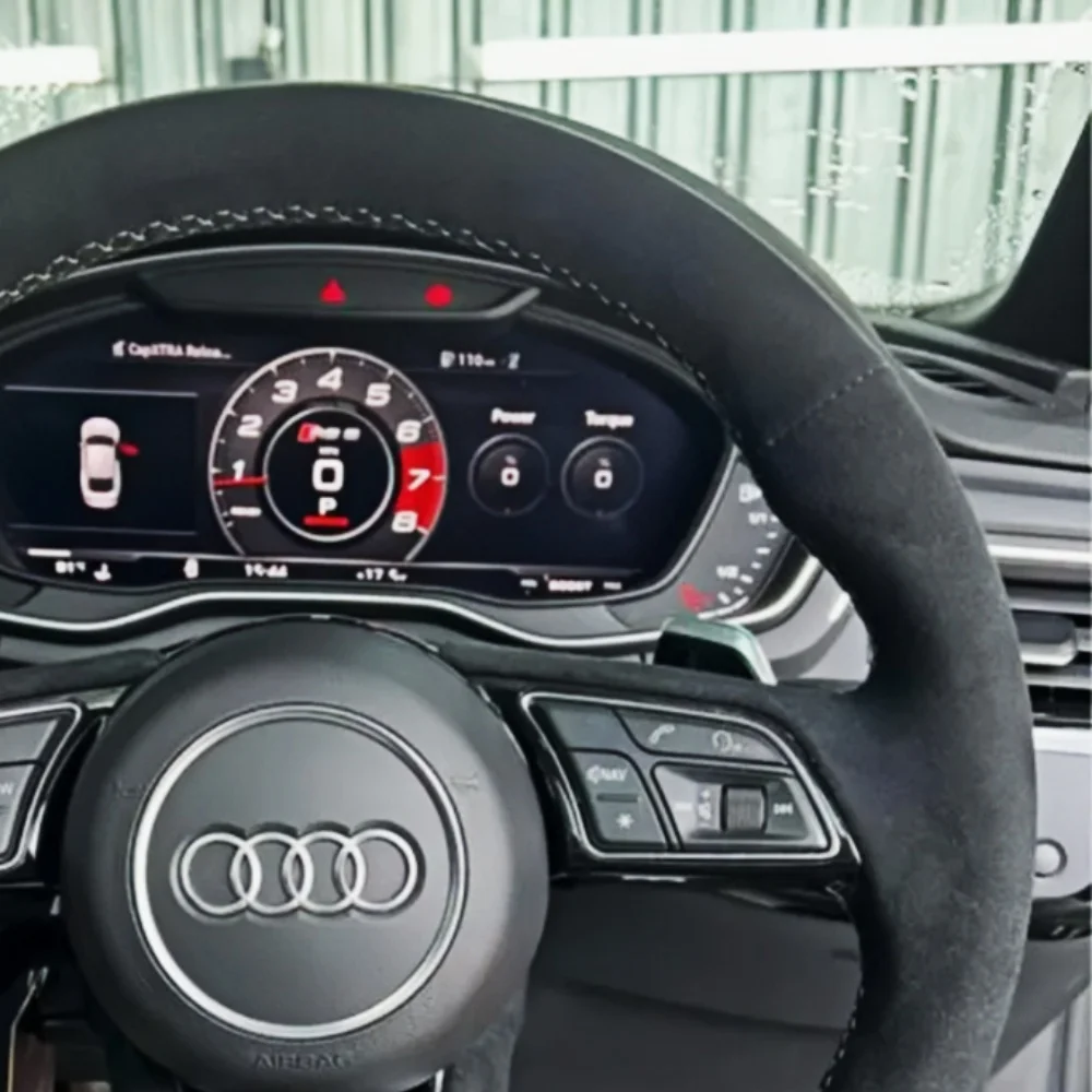 Customized Car Steering Wheel Cover Hand Sewing suede Leather For Audi A1 8X A3 8V S3 A4 B9 S4 A5 RS 3 4 5 SQ2 Q2 2016-2022