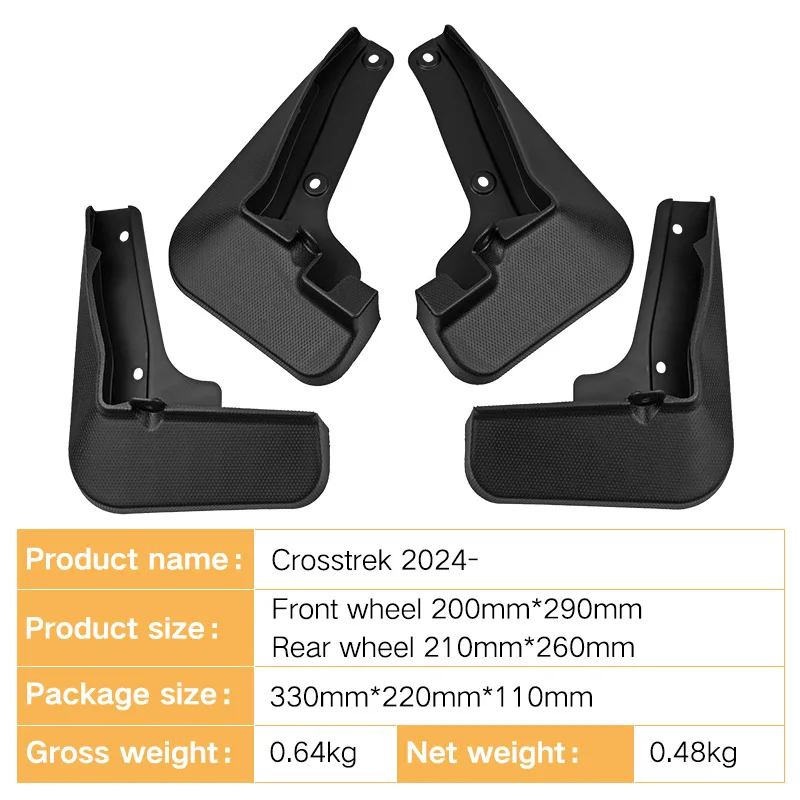 Fenders For Subaru Panther Crosstrek 2024 car tire soft rubber mudguard sheet,Front Rear Flares Splash Guards Cover=