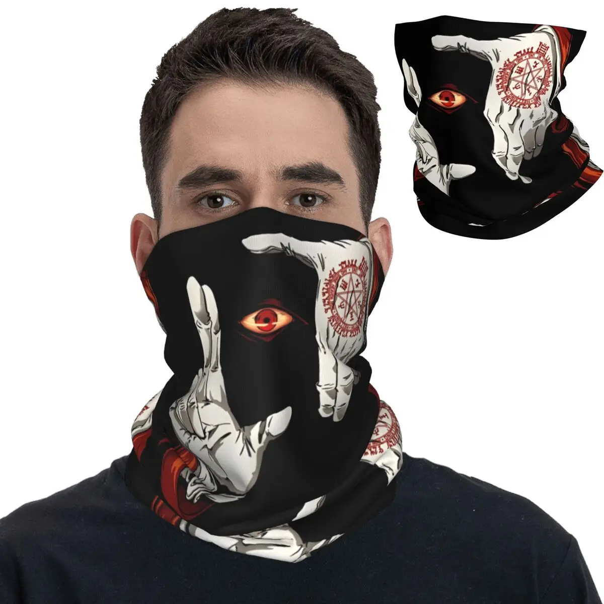 Anime Alucard Hellsing Bandana Neck Cover Printed Mask Scarf Multi-use Balaclava Outdoor Sports for Men Women Adult Breathable