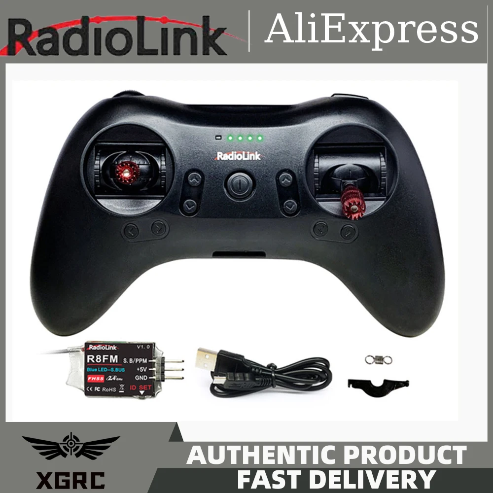 

Radiolink T8S 2.4G 8 Channel Radio Remote Transmitter with Receiver R8EF Game Shape Controller 2000m for FPV Drone RC Aircraft