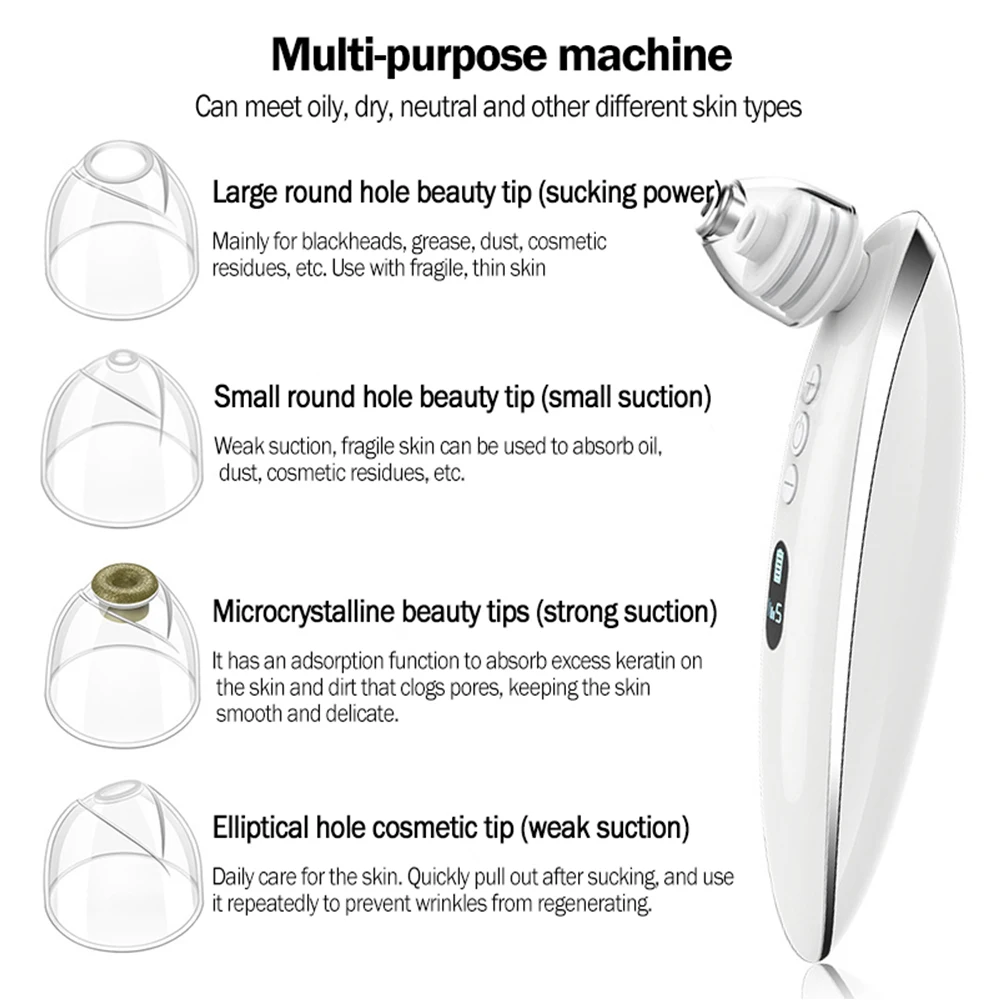 Rimozione di punti neri elettrici pulizia profonda pori aspirapolvere detergente per pori detergente per l'acne rimozione di macchie nere viso naso pulizia profonda