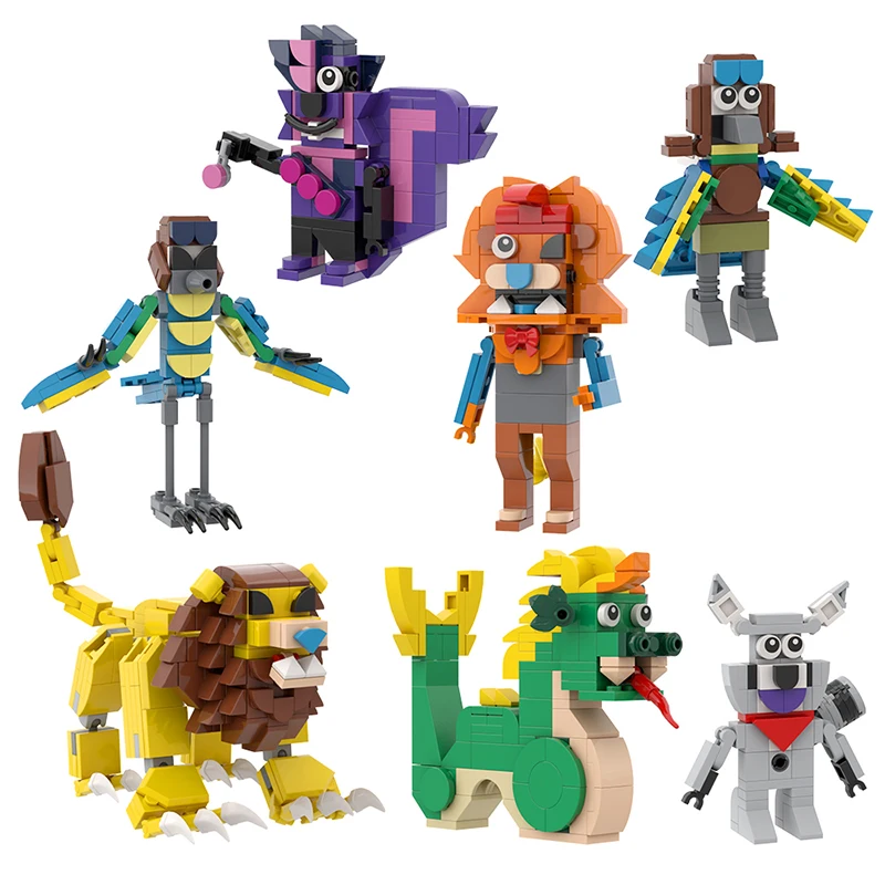 757PCS MOC Horror Game Series Building Block Assembly Creative Indigoin Parks Animal Set Game Brick Toy Holiday Gift