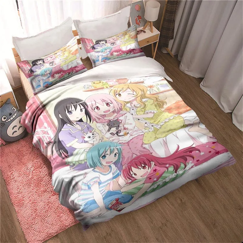 

Cartoon Puella Magi Madoka Magica Bedding Set Sheet King Twin Double Child Bedding Set Mircofiber Polyester Duvet Cover