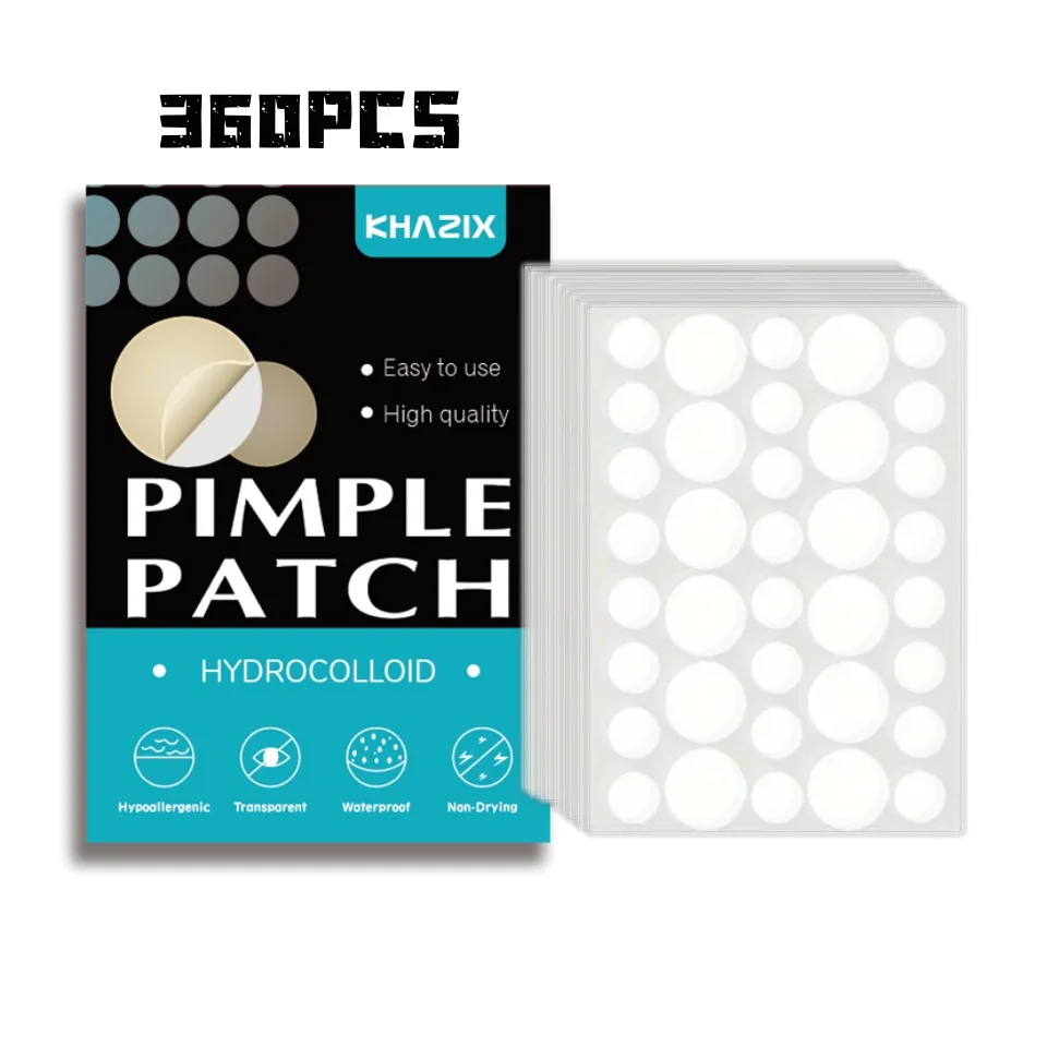 360 قطعة من ملصق حب الشباب الشفاف المستدير، مقاوم للماء وجيد التهوية، للاستخدام اليومي للوجه، بشرة الوجه