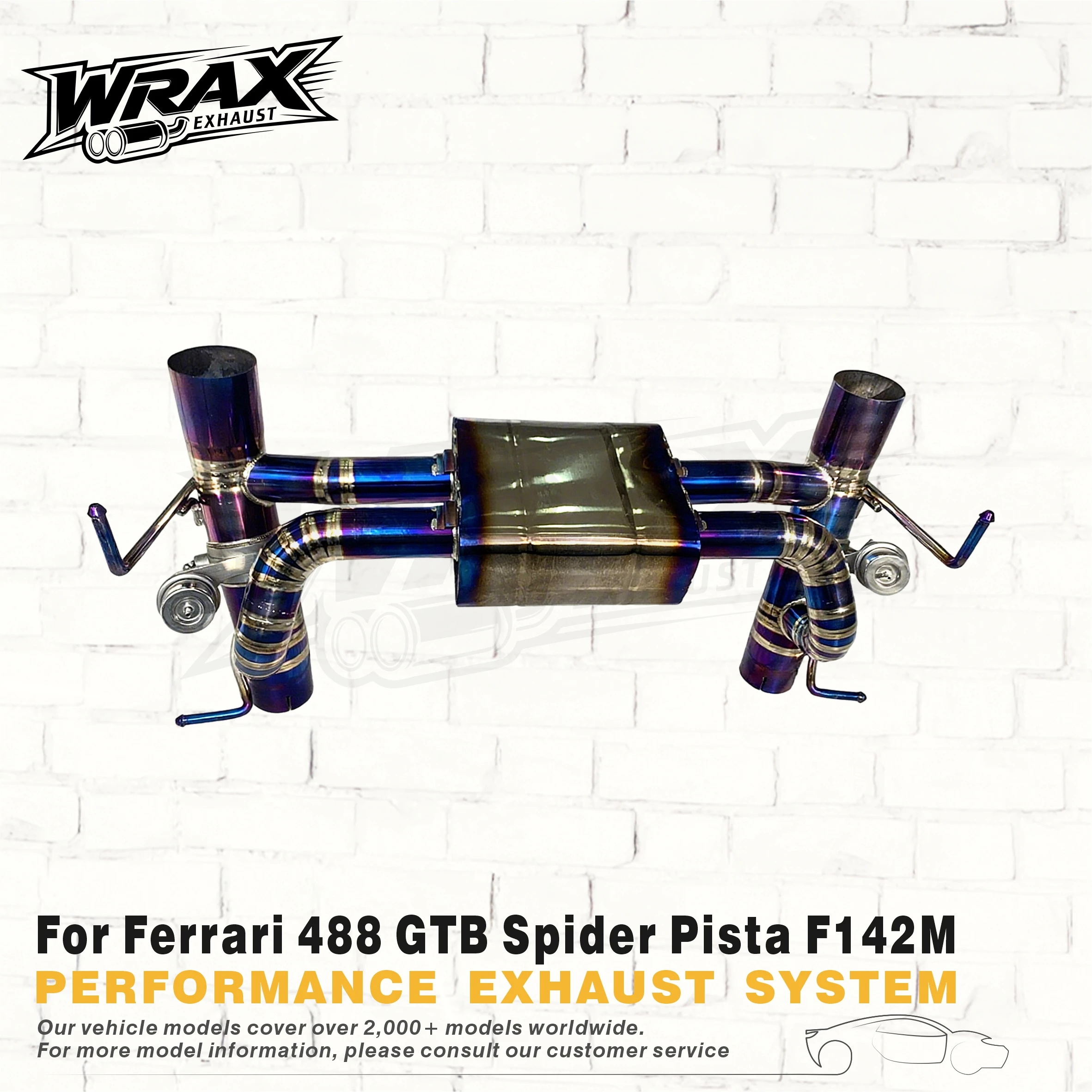 

Выхлопная система для Ferrari 488 GTB Spider Pista F142M 3.9T, титановая, с регулируемым клапаном, двойной режим звука, без сверления, крепление на болтах