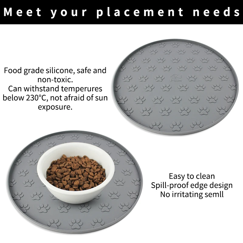 Pet Placemat Cat Food Pad Dog Bowl Mat Pet Feeding Mat Prevent Food and Water Spills Pet Supplies Silicone Easy To Clean