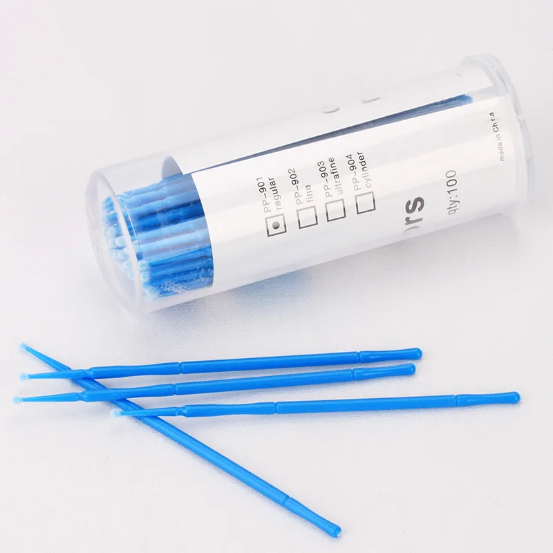 100Pcs Swab Applicator Micro Brush Eyelashes Extension Mascara Tools Embroidered Cotton Swabs Grafting Cotton Sticks