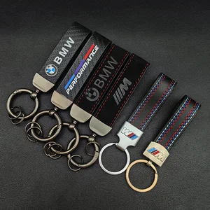 Leather metal logo key current for BMW, luxurious car keychain, E46, E90, E39, E36, E30, E61, E91, E92, E87, F10, F20, F30, Accessories, 2024 8 Main Sales Leather Keychain - №5
