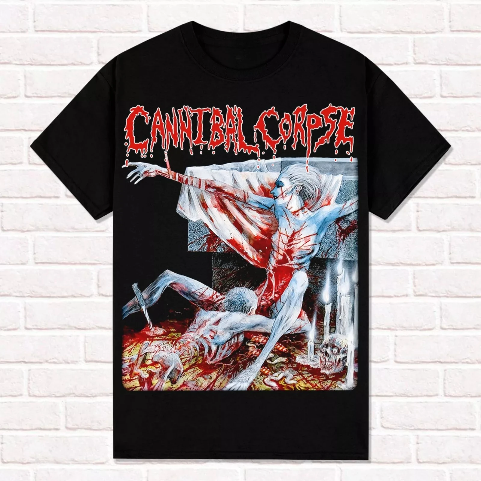 Cannibal Corpse Black T-Shirt Tomb of The Mutilated 1992 Brutal Death Metal Tees Tops Unisex Cotton Short Sleeve High Street