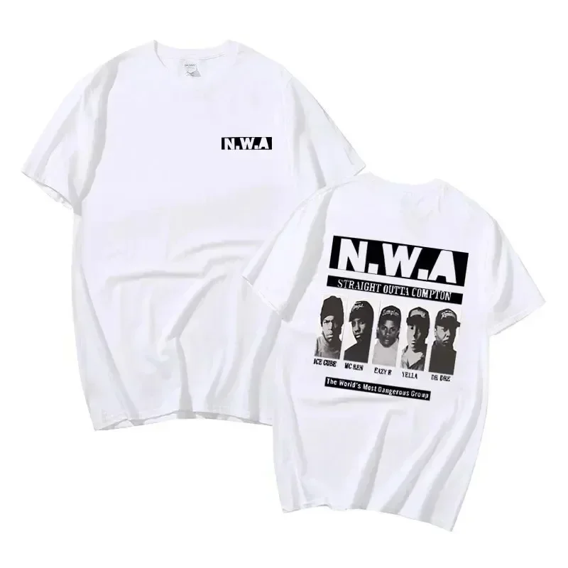 Rapper Ice Cube MC Ren Dr. Dre DJ Yella Eazy-E Tshirt Gangsta Rap N.W.A NWA Music Group T-shirt Men Hip Hop Vintage Tee Shirt