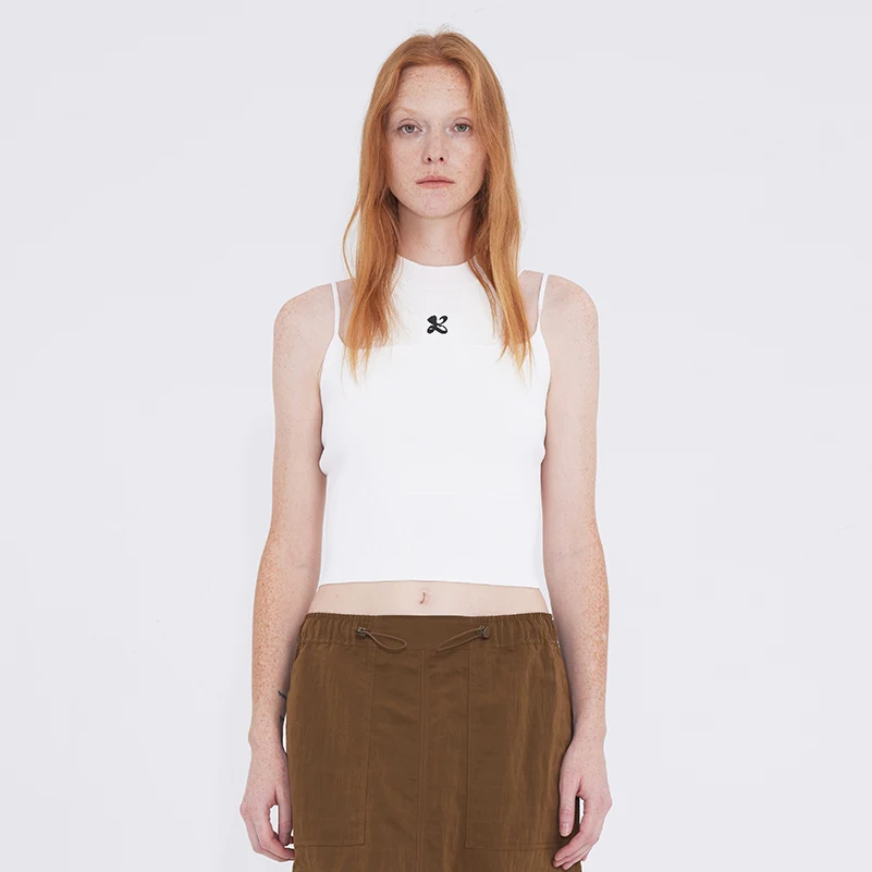 سترة نسائية مثيرة محبوكة بدون أكمام ، توب قصير بملصق فينا ، تيشيرت حمالة ، توب تانك ، ملابس صيفية ، مشد ملابس نسائية ، WA103 #4