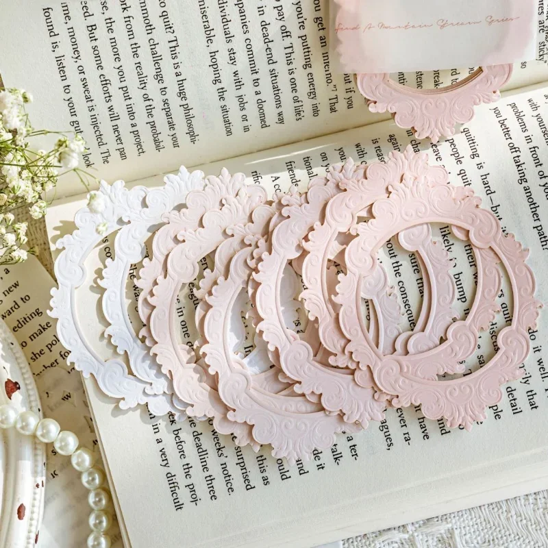 10 Pcs Vintage Openwork Embossed Material Paper Scrapbooking Handbook DIY Journal Decoration Collage Aesthetic Craft Art Paper