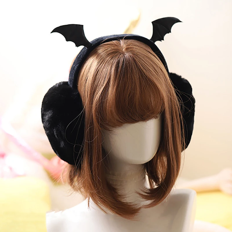 Girls Plush Big Bow Warm Earmuffs Kawaii Women\'s Lolita Winter Muff Ear Cover Lovely Fold Headband Christmas Halloween Accessory