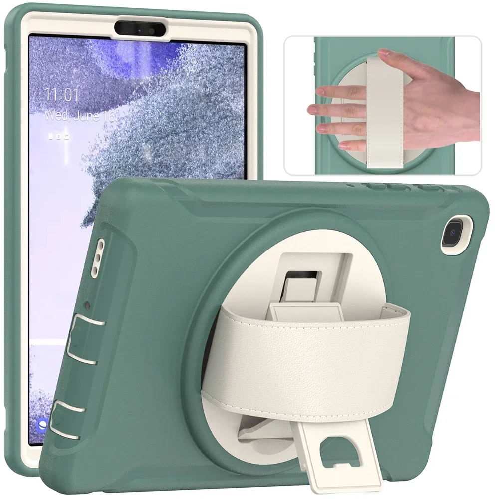 

Tablet Case For Samsung Tab A7 Lite 8.4 Inch Stand Wrist Strap Tpu Pc Shockproof Back Cover For Galaxy A8 10.5 Sm-t220 T225 X200