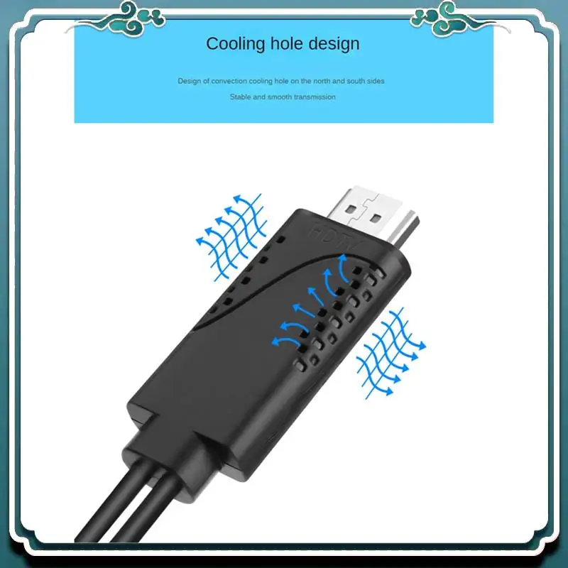 

Easy To Use 2 In 1 USB Female To -Compatible Male HDTV Adapter Cable 1080P Digital AV HD TV Projector Displays Converter Rep