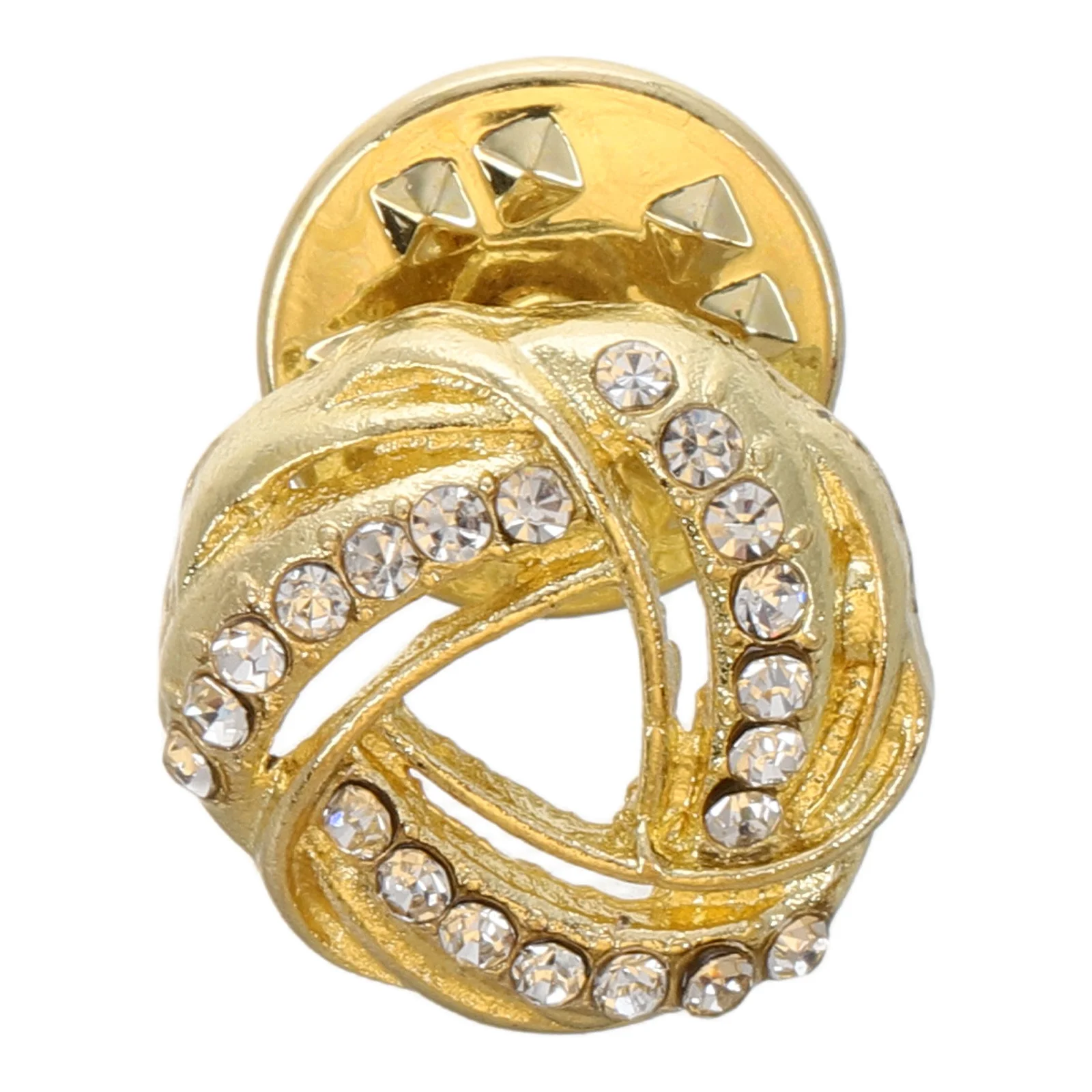 دبوس طية صدر السترة على شكل دائرة ذهبية، مشبك طوق معدني أنيق للنساء، إكسسوار بروش مناسب آمن، ظهر دبوس مزخرف أنيق #2