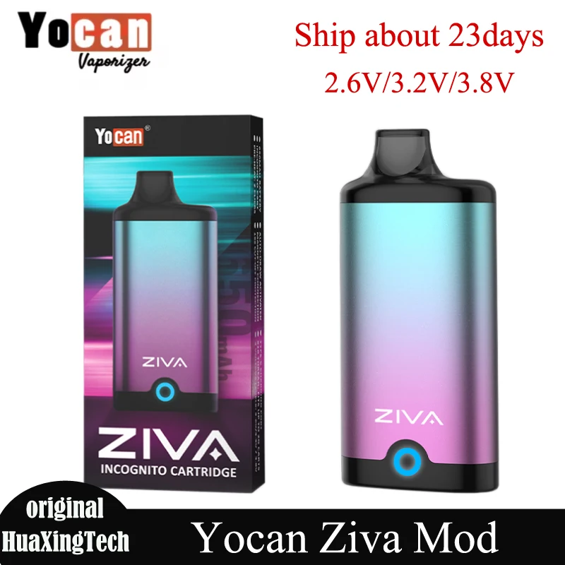 Batería recargable Original Yocan Ziva Vape Mod 650mah 2,6 V/3,2 V/3,8 V 10S cigarrillos electrónicos precalientes aptos para carrito de 510 hilos
