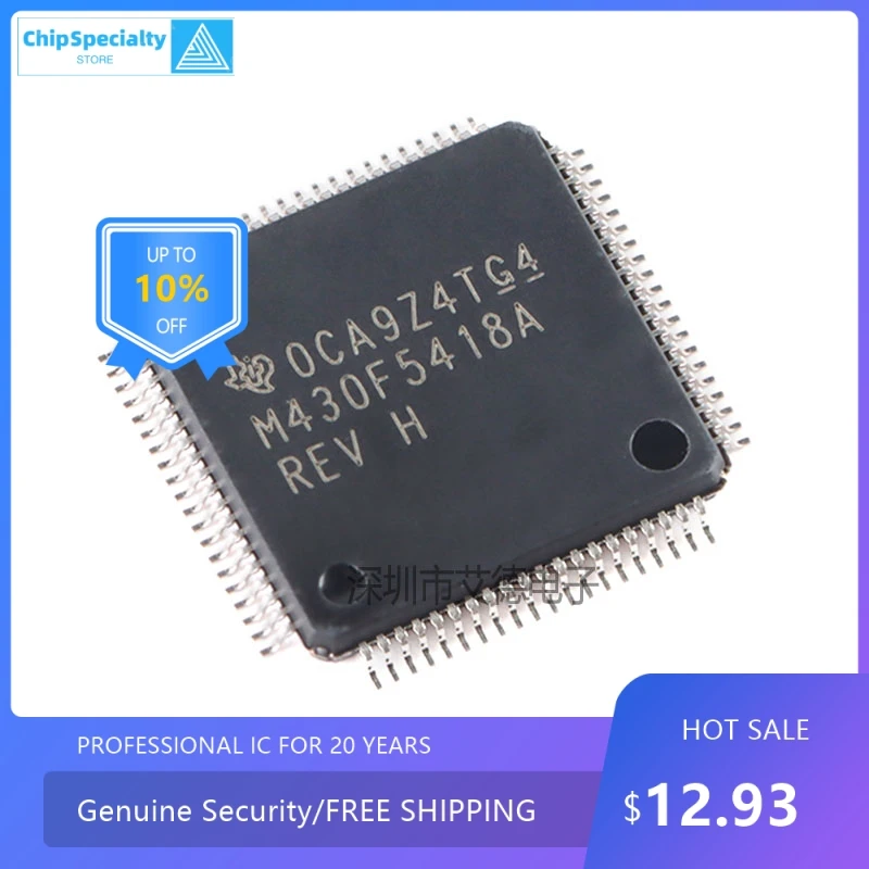 Original MSP430F5418AIPNR LQFP80 16-bit mixed signal microcontroller M430F5418A