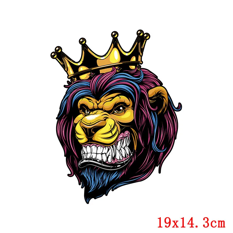 Colored Animal Lion Applique Iron On Transfers Clothing Butterfly Cat Heat Transfer Vinyl patch Thermal Stickers For Clothes