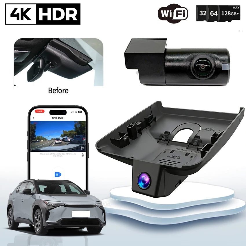 Plug and Play 4K Dash Cam for Car Camera Recorder Dashcam WIFI Car Dvr Recording Devices Accessories For Toyota BZ4X 2022-2026