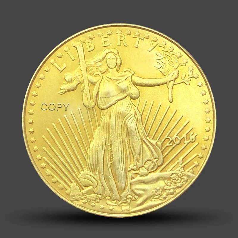 1/2 oz Feingoldene Sammlerstücke Münzen Vereinigte Statue von Amerika Liberty Challenge Münze Neujahrsgeschenk exquisite Sammlung 2021/2016