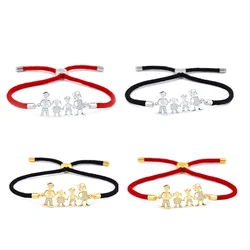 Mom Dad child Family Charm Bracelet for Women Men Lucky Red Rope Bracelets Adjustable Jewelry Gift brt-b07