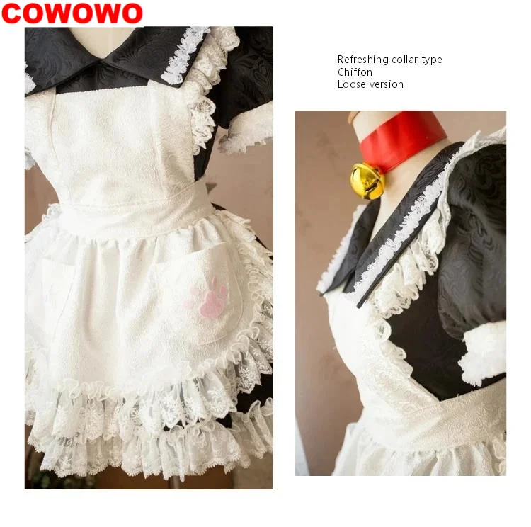 COWOWO Anime Fate Grand Order FGO Tamamo no Mae Maid Outfit Lolita Dress Uniform Cosplay Costume Halloween Carnival Party Outfit