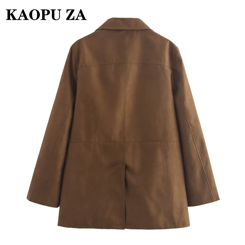 KAOPU ZA 2024 New Women's Fashion Spring Autumn Long Sleeve Single Breasted Casual Suit Jacket Chic Blazers with Flip Pockets