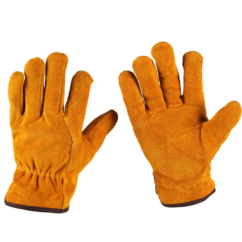 Work Gloves Cowhide Leather Men Working Welding Safety Protective Garden Sports MOTO Driver Wear-resisting Gloves