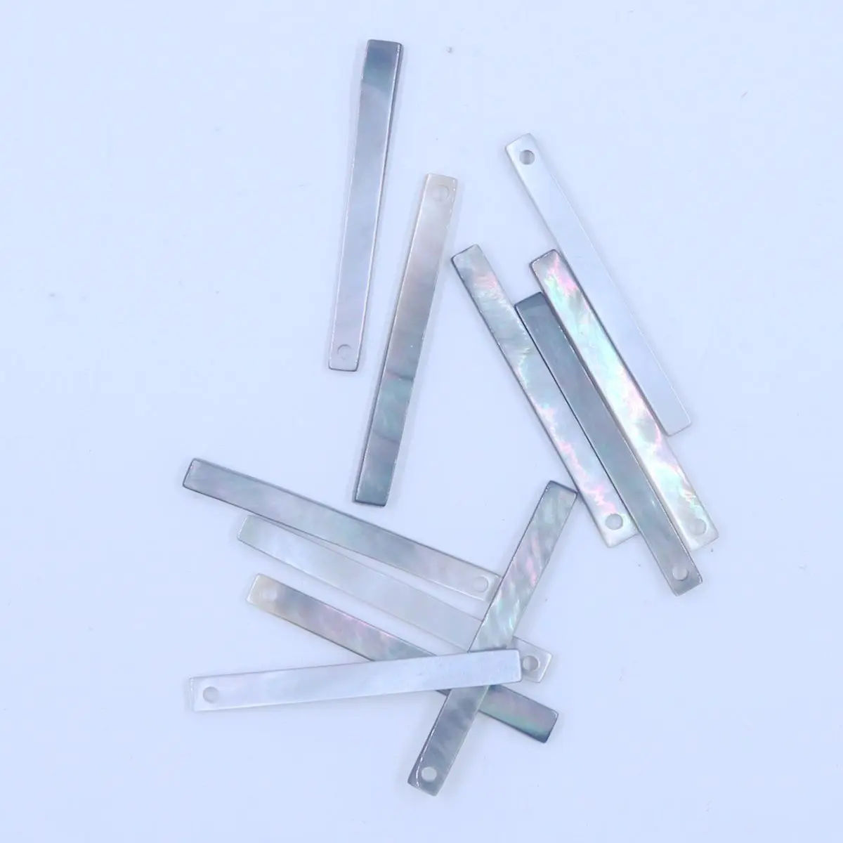 2 /10 PCS  3mmX30mm Natural Sea Black Shell Rectangle Charms Pendant