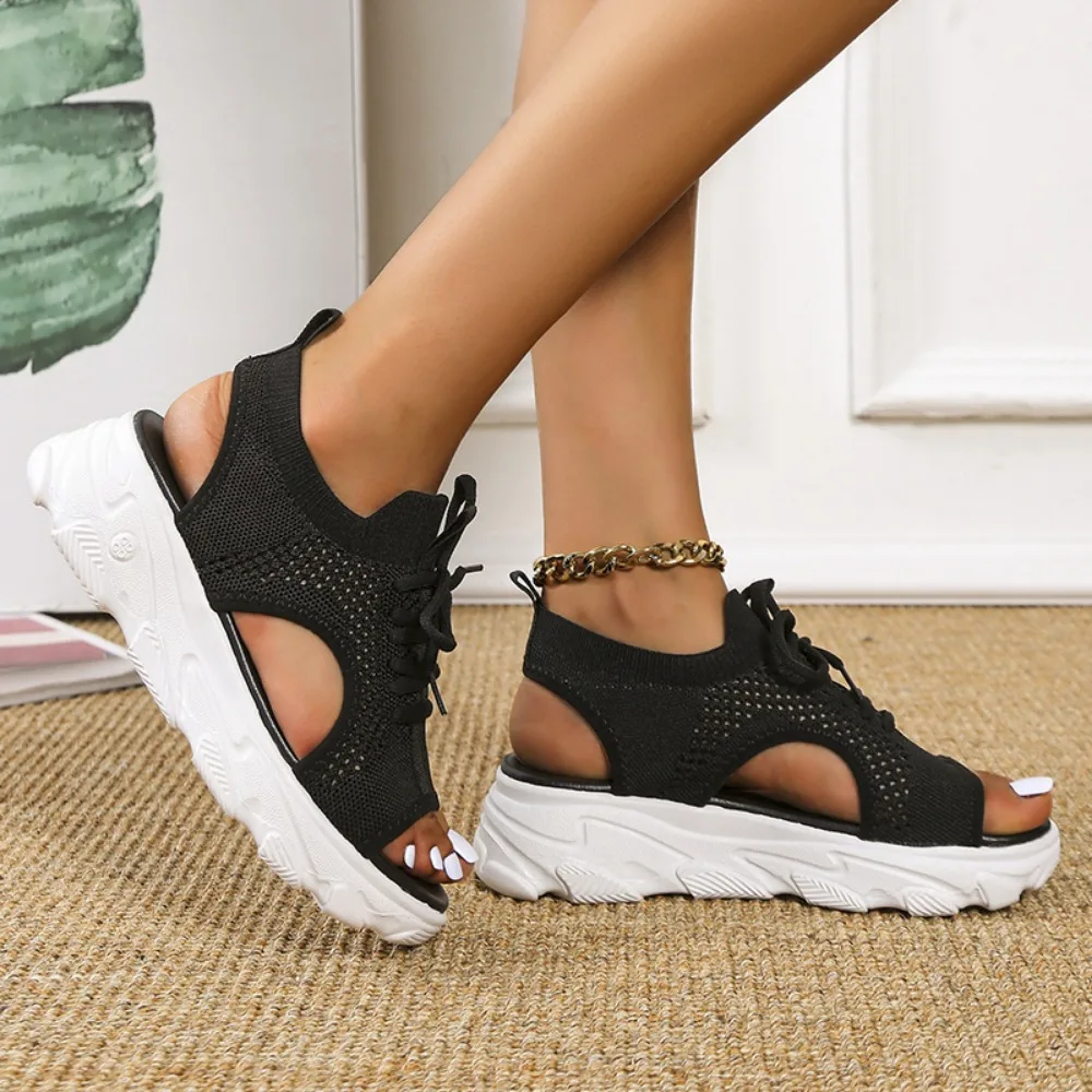 Large Size Sports Sandals Women 2024 New Casual Platform Shoes Thick-Soled Sandalias Open Toe Beach Shoes